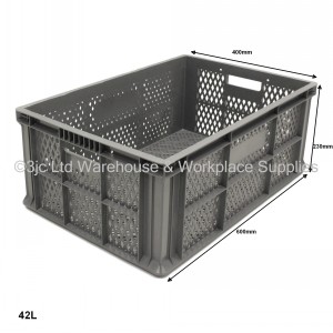 Heavy Duty Stacking Euro Box Vented 60cm 42 Litre